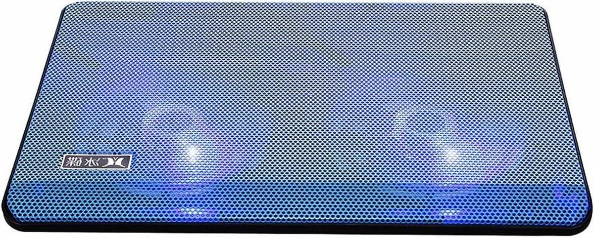 Laptop koeler - Koelpad - Laptop koelen - Dubbele ventilatoren - Tot 17 inch - Blauw