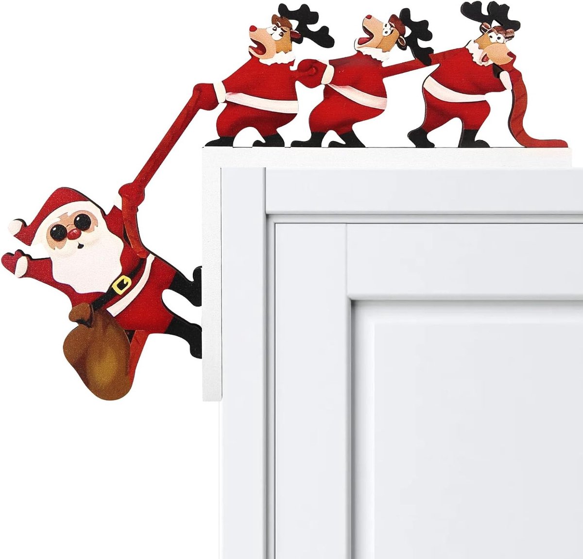 Creatieve Kerstdecoratie voor Deurhoeken met Santa - Unieke Versiering voor Feestdagen en Thuisdecoratie