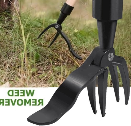 Dailygoods - Stand-up Onkruidtrekker, 4-klauw Stand-up Wieder Draagbare Roestvrijstalen Onkruidplukker Tuinieren Handwieden voor tuin- en Gazononderhoud, Tuinieren Handmatig Gereedschap van Dailygoods — afbeelding 2