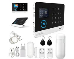 Ruijingsky - Alarmsysteem - Met Sirene - Smart Home Beveiligingssysteem - Draadloos - Wifi Alarm - LCD Scherm - Incl RFID Tags- Draadloze Smart Home Beveiligingssysteem - Premium Pakket