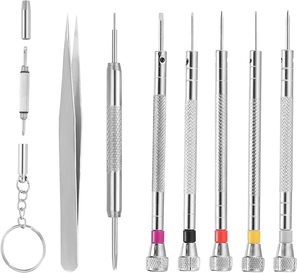 Precisie Schroevendraaier Set voor Horloges en Brillen - 9-delige Set voor Horlogemaker, Juweliers en Armbandverwijdering