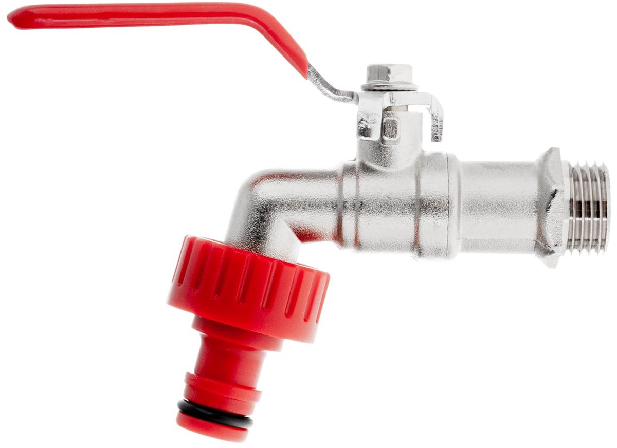 Garronda waterkraan set - 1/2 inch naar 3/4 inch - met snelkoppeling - uitloopkraan - voor IBC-tank en tuinbewatering - adapter voor slangen en wateraansluiting - GD-0212