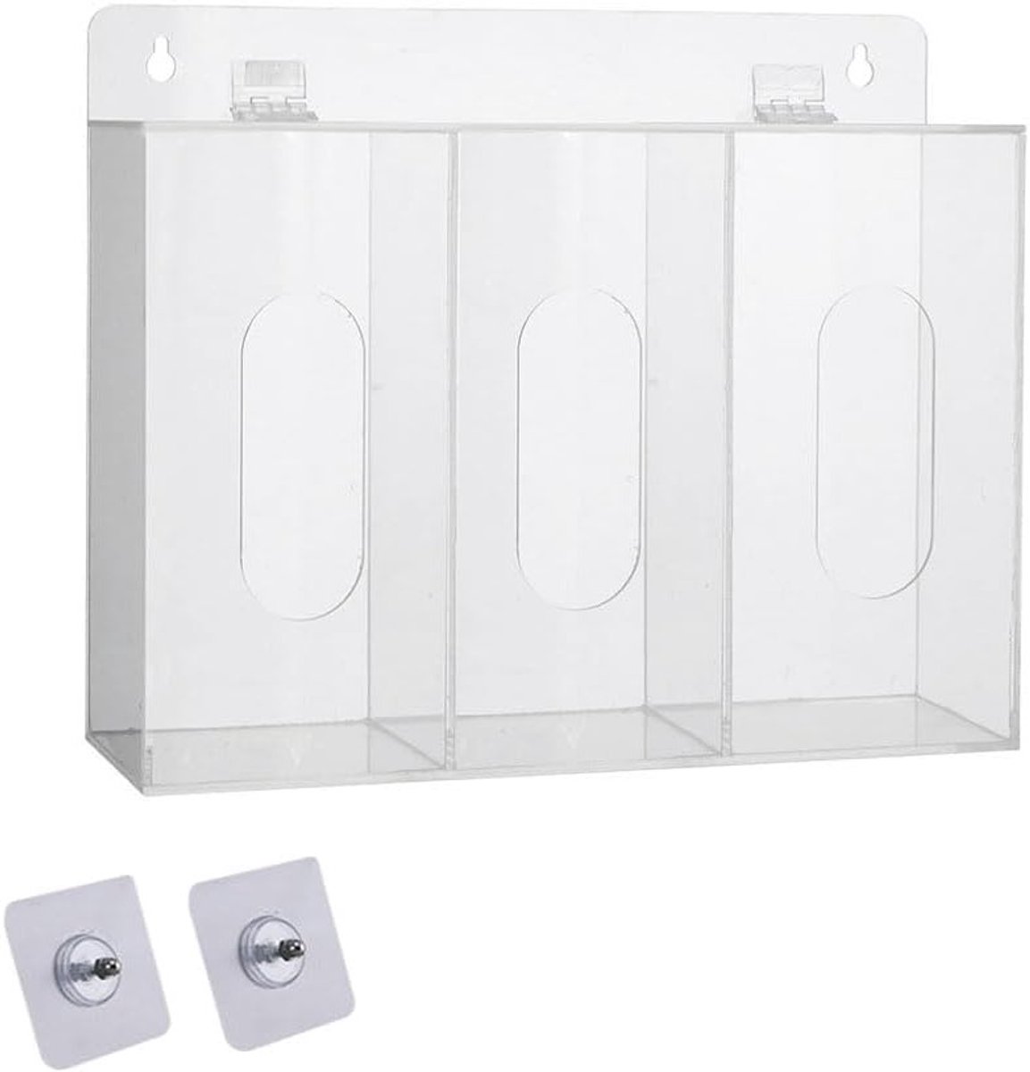 Acryl Dispenser voor Wegwerpmaskers en Handschoenen, Muurbevestiging, Opbergdoos voor Schoenhoezen en Haarnetten, Ideaal voor Professioneel Gebruik