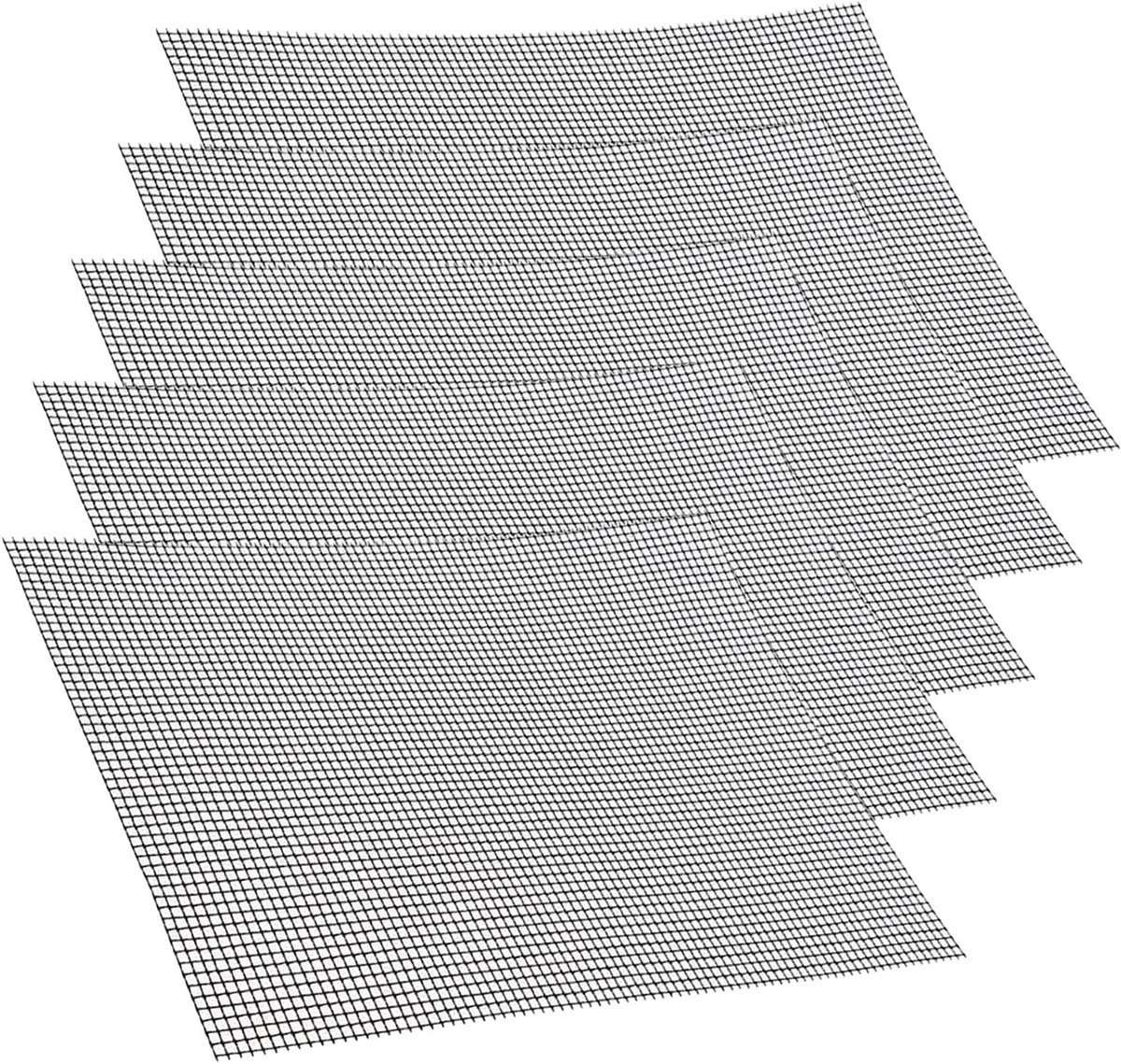 Set van 5 grillmatten voor gasgrill en oven - Herbruikbaar en anti-aanbaklaag - 42 x 36 cm