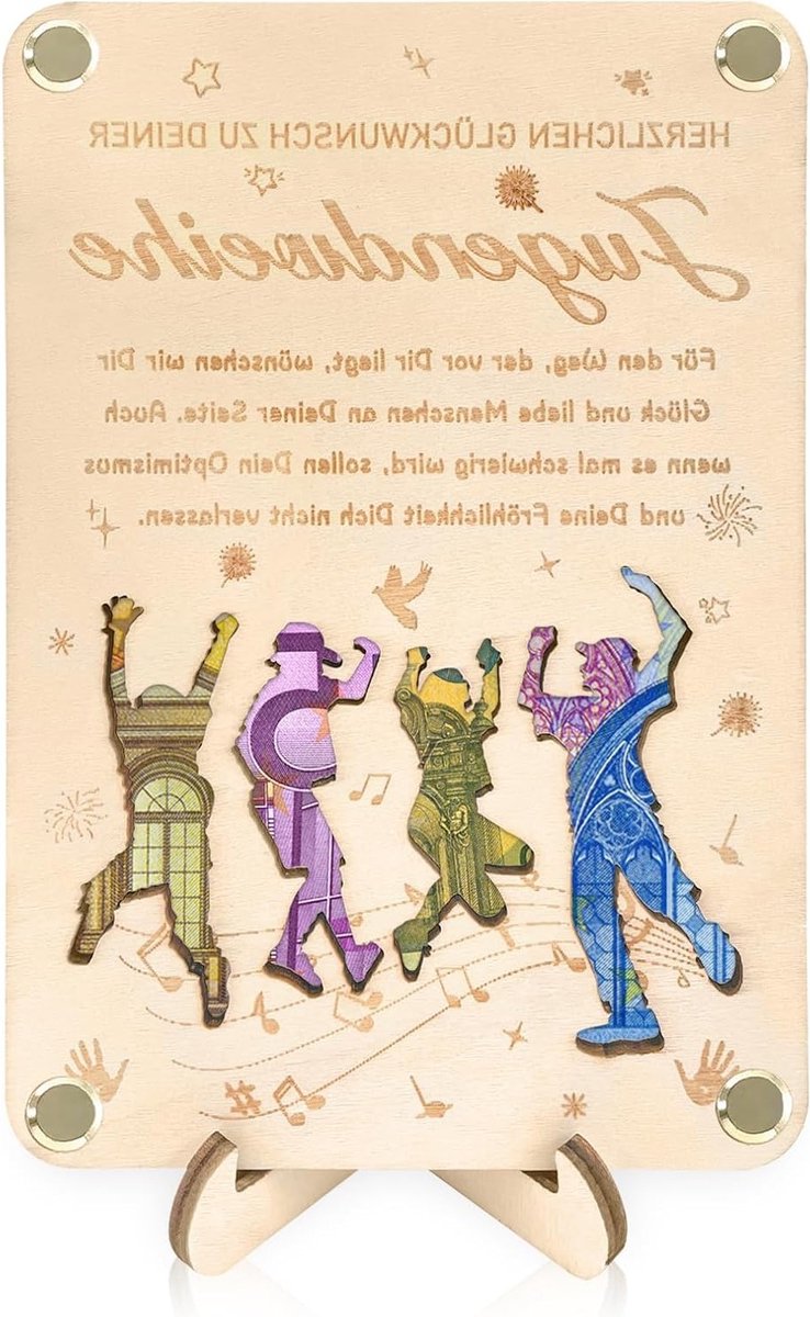 Cadeau voor jeugdwijding, unieke houten geldgeschenkverpakking, feestdecoratie voor jongeren en kinderen, verjaardagscadeau voor jongens en meisjes