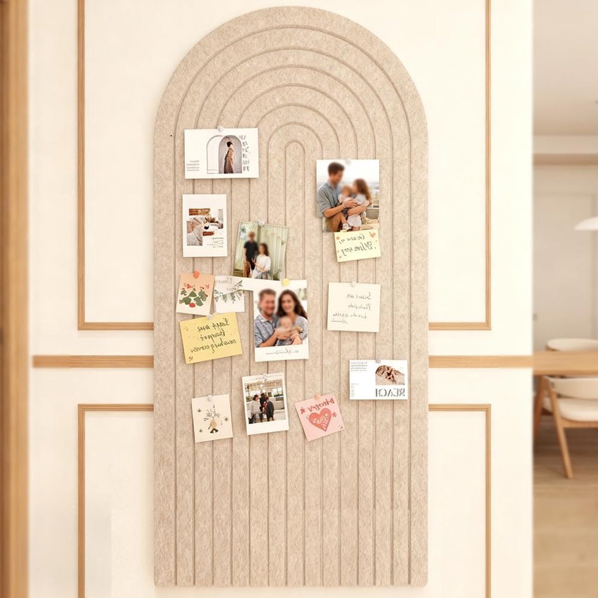 Vouwbaar Fotobord Zelfklevend 60 x 120 cm Met Ronde Hoeken voor Kinderkamer - Decoratief Prikbord van 1 cm Dikke Vilt voor Memos en Mededelingen in Huis, School en Kantoor