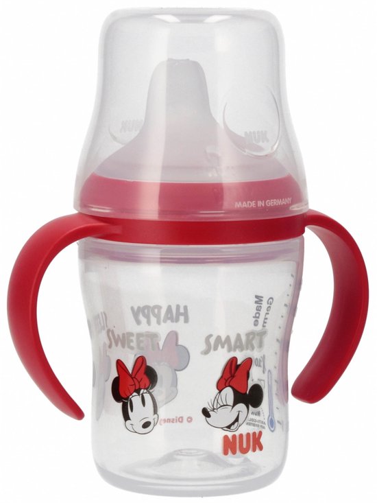 DISNEY Minnie Mouse NUK Veilige drinkfles voor beginnende drinkers, handvatten, tegen koliek, siliconen anti-lek speen 150ml 6m+ van Disney — afbeelding 4