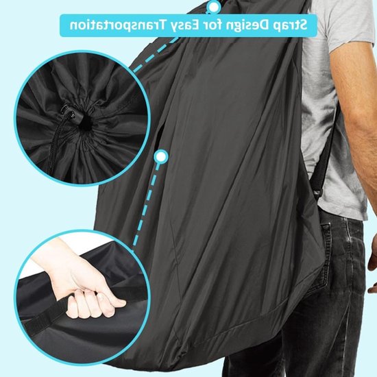 Travel Bag voor Autostoel - Waterdichte Oxford Stoffen Draagtas met Schouderriem - 86 x 43 cm - Zwart van travel — afbeelding 3