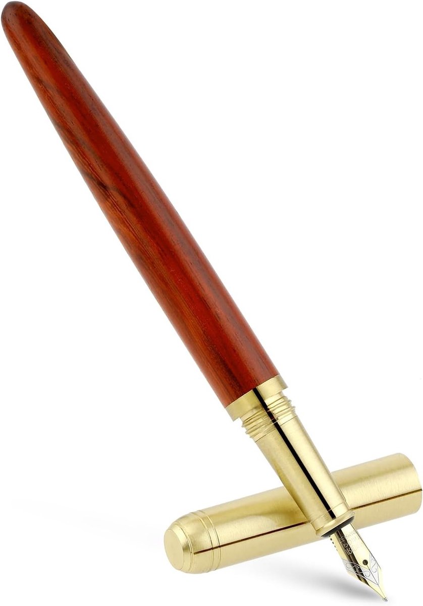 Handgemaakte Houten Vulpen, Vintage Luxe Pen met Fijne Punt van 0.7mm, Perfect voor Dagboeken, Calligrafie en Cadeaus