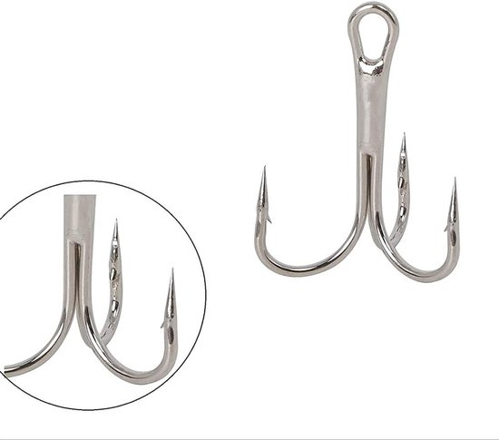 Dailygoods - 50 Stuks Vishaken Driehaak Kit - Sterke Koolstofstaal Haken van Dailygoods — afbeelding 2