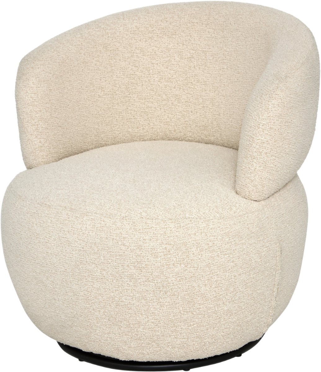 MISOU Draai Fauteuil - Teddy Stoel - Bouclé - Draaistoel - Leesstoel - 73cm - SKYE