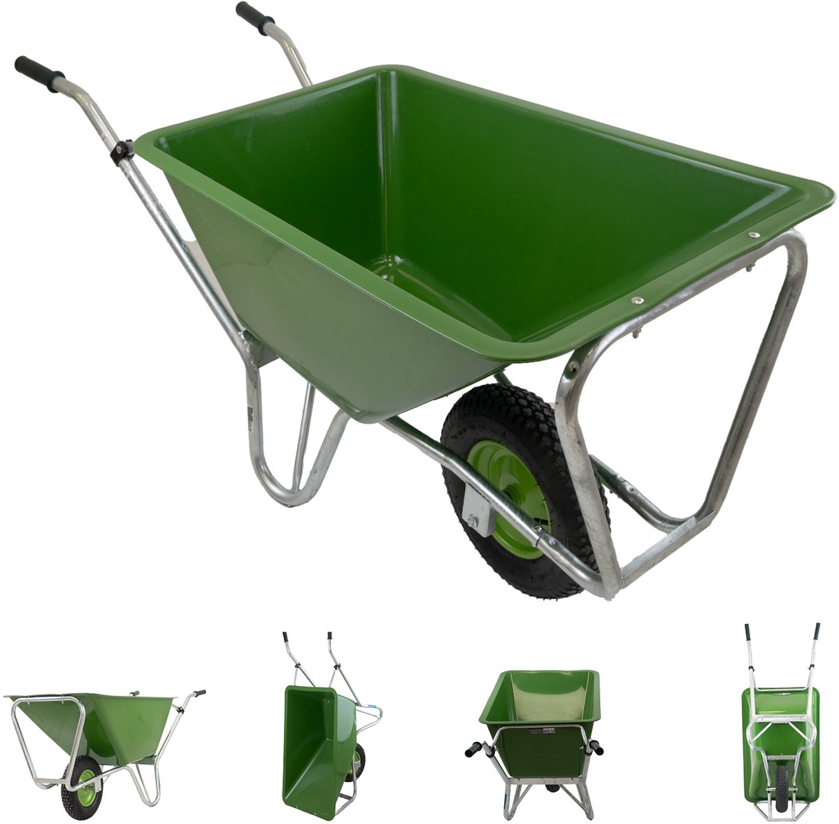 Hofkarre XL 220 L 300 kg Stahlfelge Luftrad Futterkarre Schubkarre Pferde Hof Stall