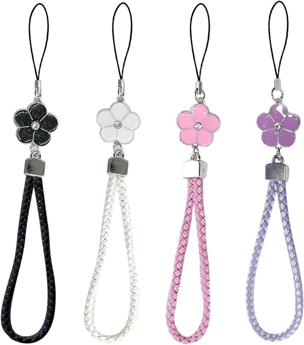 4 Stuks Anti-verlies Mobiele Telefoon Lanyard - Decoratieve Koord voor Telefoon en Tablet, Ideaal voor Reizen en Dagelijks Gebruik