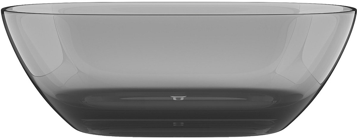 Vente-unique Doorzichtig losstaand bad - 292L - 160 x 72 x 56 cm - Grijs - Hars - SPAVO