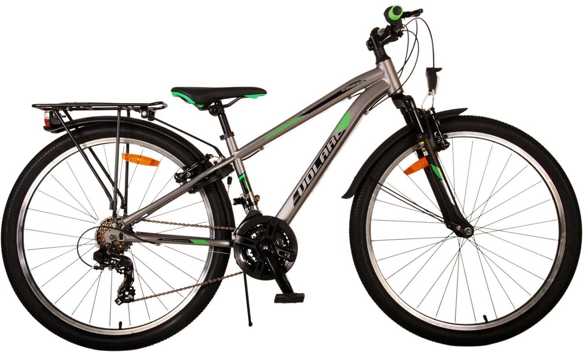 Volare cross kinderfiets - jongens - 26 inch - grijs - 21 versnellingen - twee handremmen