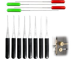 Gereedschap voor het verwijderen van vreemde voorwerpen - 12 stuks -Gereedschap voor het verwijderen van afgebroken sleutels - lockpickgereedschap - Multifunctionele extractor - Duurzaam roestvrij staal - Geschikt voor thuis- kantoor en garage