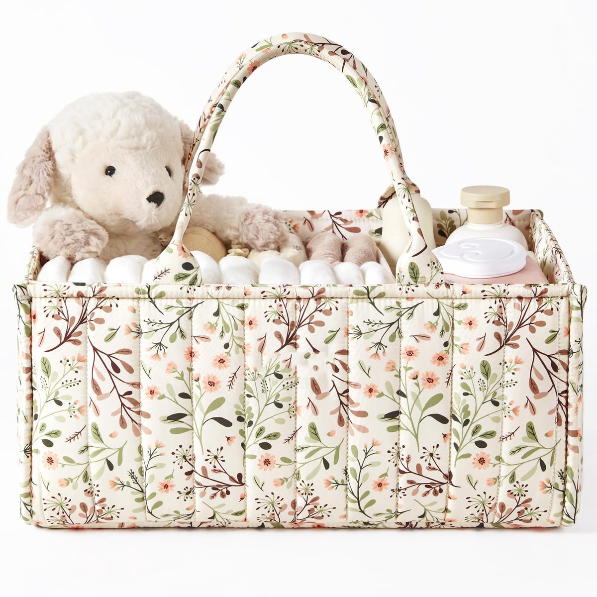 Luierorganizer - Stijlvolle opbergmand voor benodigdheden voor pasgeborenen en een luierstation - Cadeau voor een babyshower en een must-have voor de geboortelijst -Beige