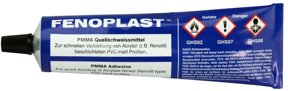PMMA lijm, Quellschweißmittel, Plexiglas lijm, 180 g Tube