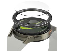 Ringke Bezel Styling + Tempered Glass Geschikt voor Samsung Galaxy Watch 7 40MM - RVS Watch Cover + Screen Protector - 40-99 Zwart