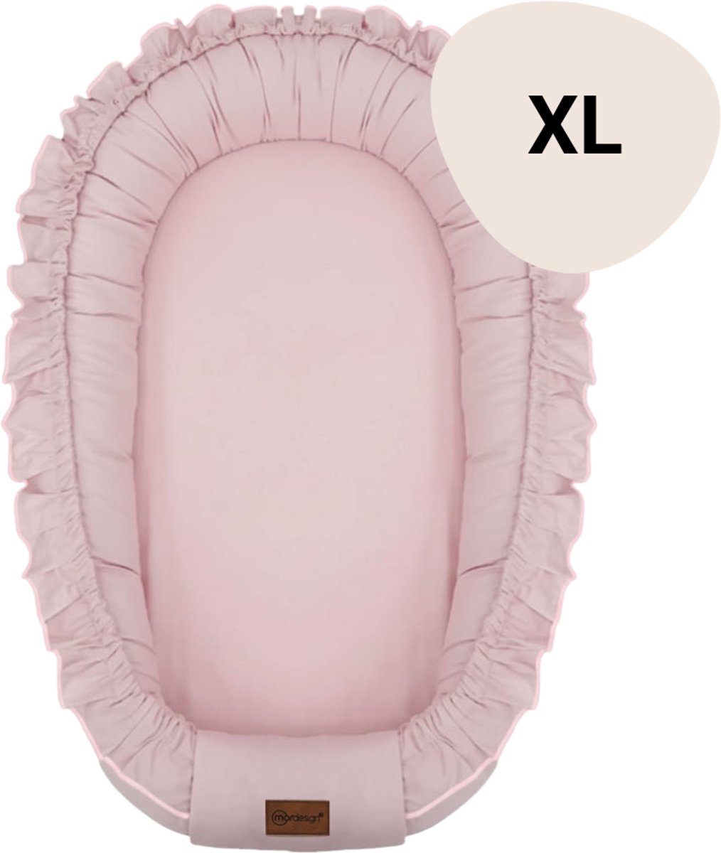 MorDesign Babynest XL Ruffle 90x55 cm – Katoen – Zachte Verhoogde Rand