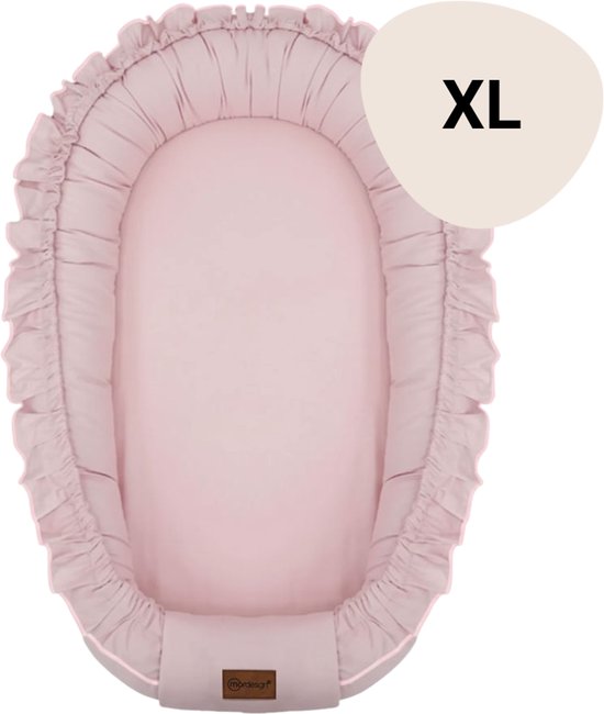 MorDesign Babynest XL Ruffle 90x55 cm – Katoen – Zachte Verhoogde Rand