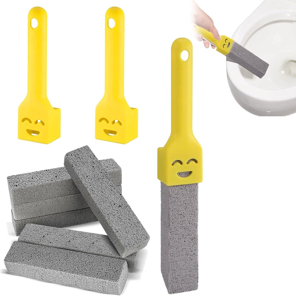 6-delige Pumice Stone Set voor Toiletreiniging, Ideaal voor het Verwijderen van Kalk, Vlekken en Aanslag in Badkamer