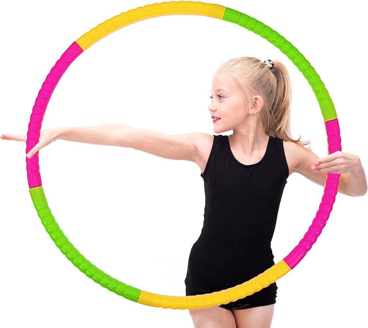Hula Hoop voor Kinderen en Volwassenen, Fitness Hula Hoop voor Training, Gewichtsverlies, Sport en Yoga, 6 Verwijderbare Secties, Perfect voor Spelletjes en Massage