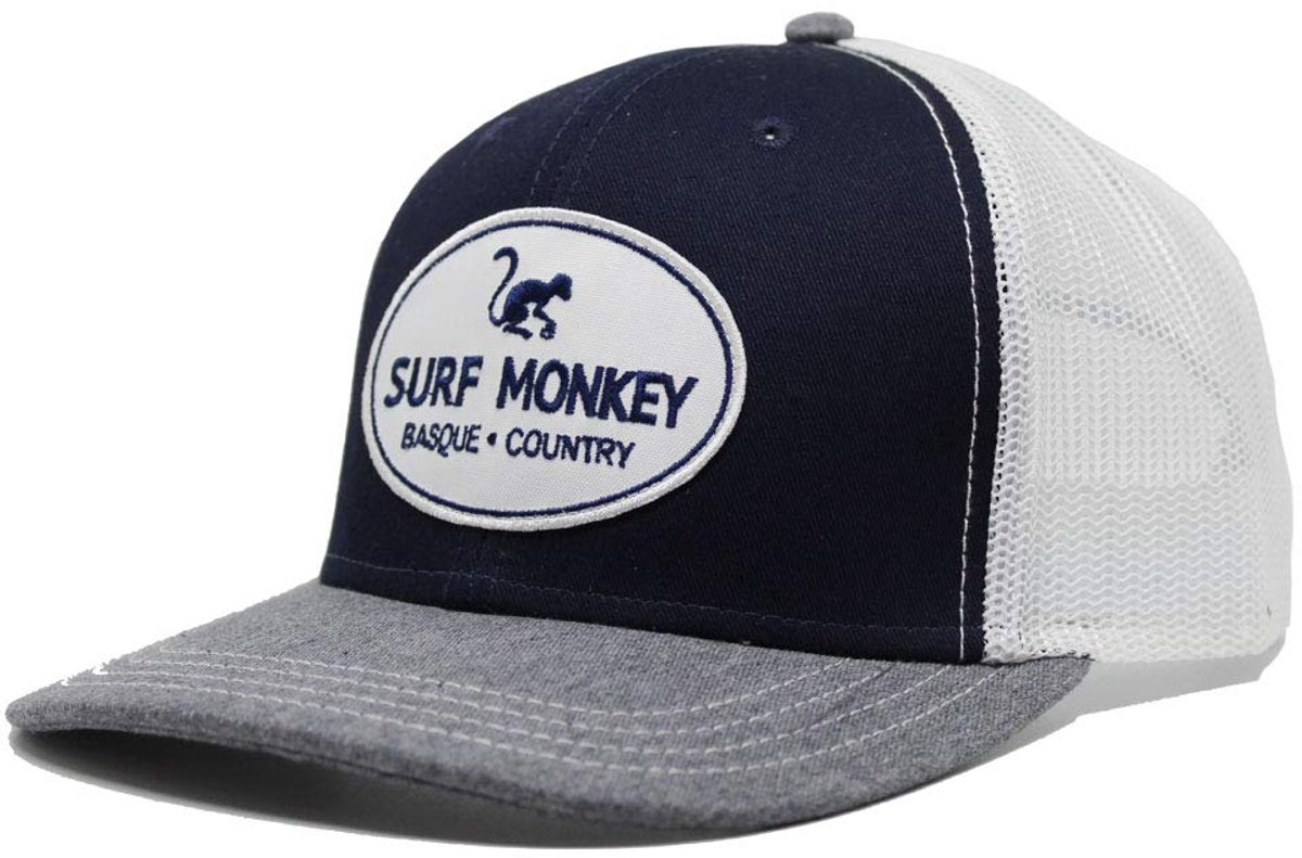 Surf Monkey - Trucker Cap - 6 Panel - One Size - Snapback - Blauw