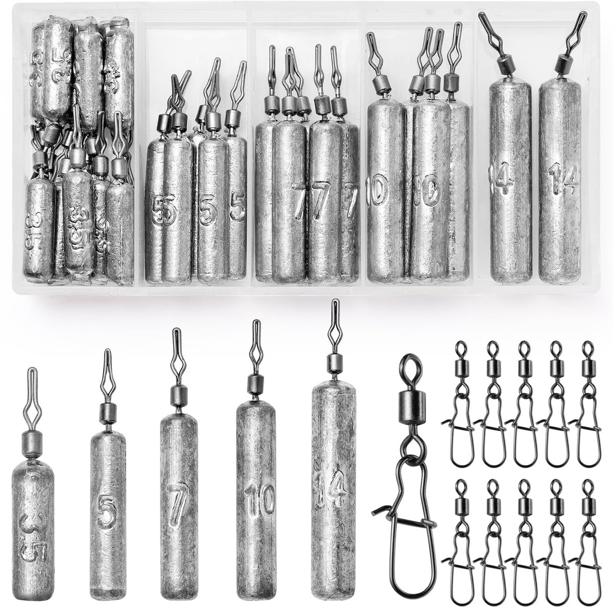 NTHProducts - Vissport Accessoires - Vissen met Gewichten - 30Pcs Set - Geschikt voor Zee en Meer - Inclusief Drop Shot Gewichten - Perfect voor Sport