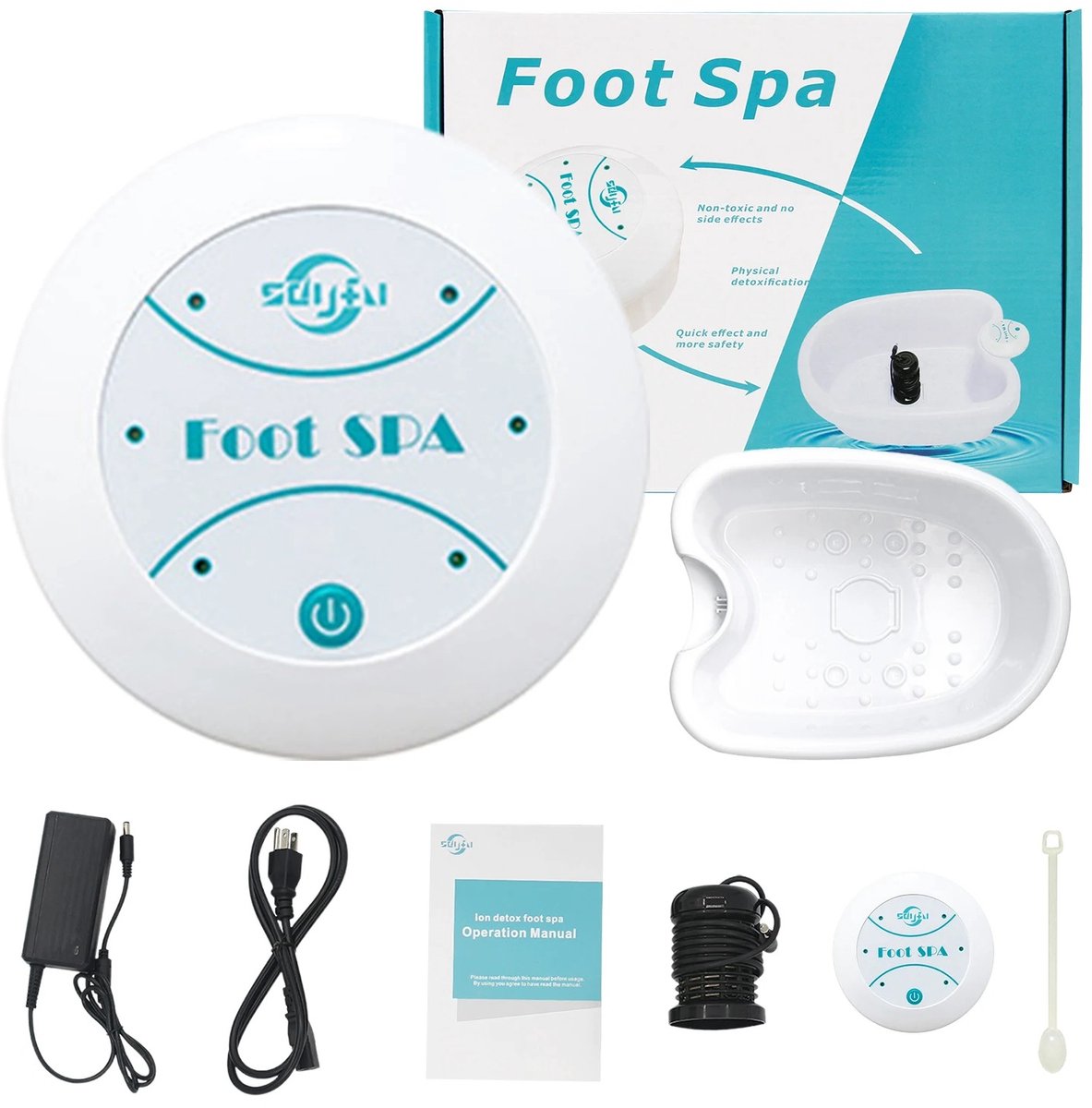 DIMICO - Voetbad Elektrisch - Voet Spa Ionisch - Detox voetenbad - Complete Set met Wastafel en Accessoires - 30 Min Timer