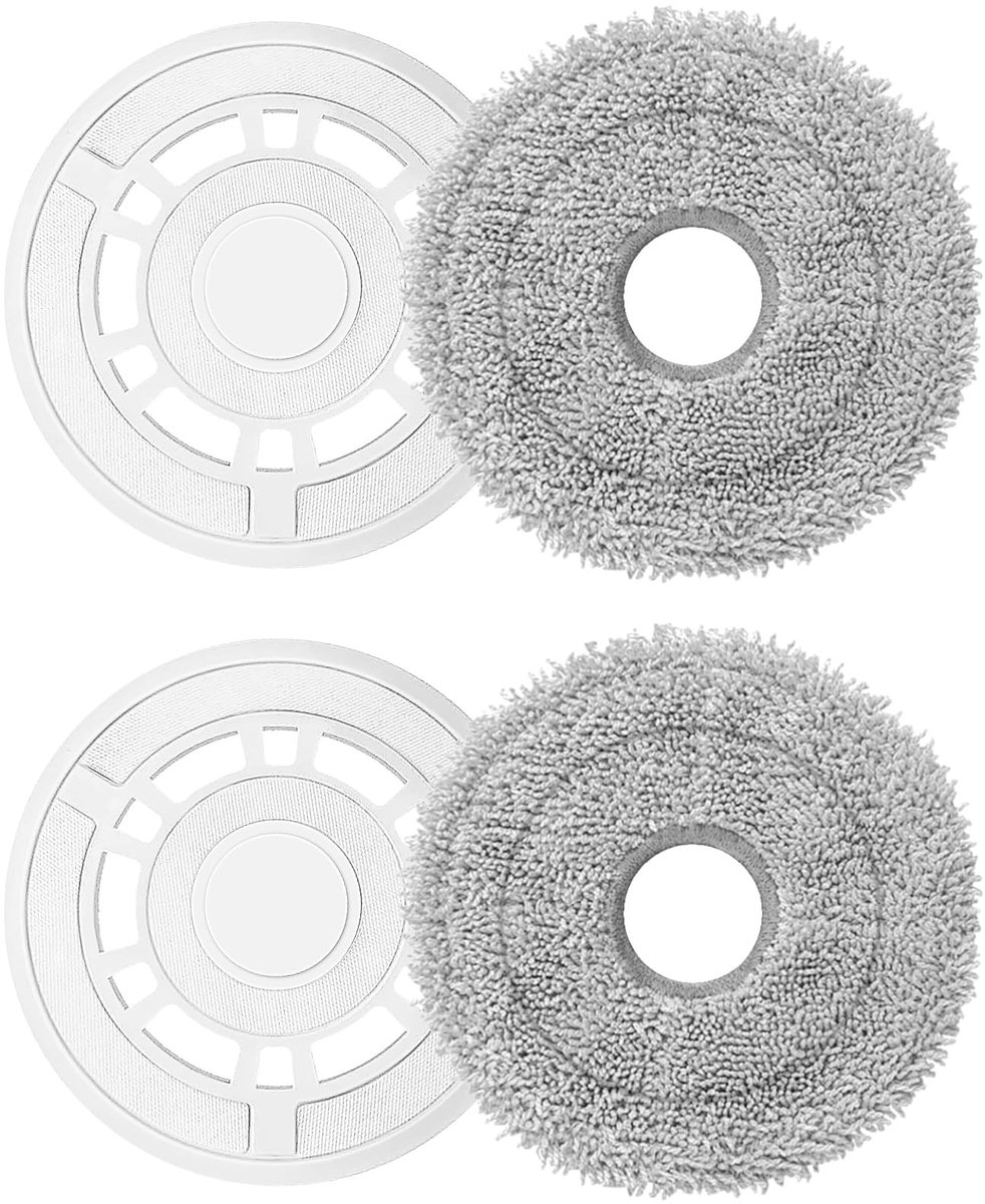 NTHProducts - Mop Pad Vervangset - Voor Ecovacs Deebot T30 Pro Omni - Hoogwaardige Katoenen Doekjes - Perfecte Pasvorm - Ideaal voor Vloeronderhoud - G...