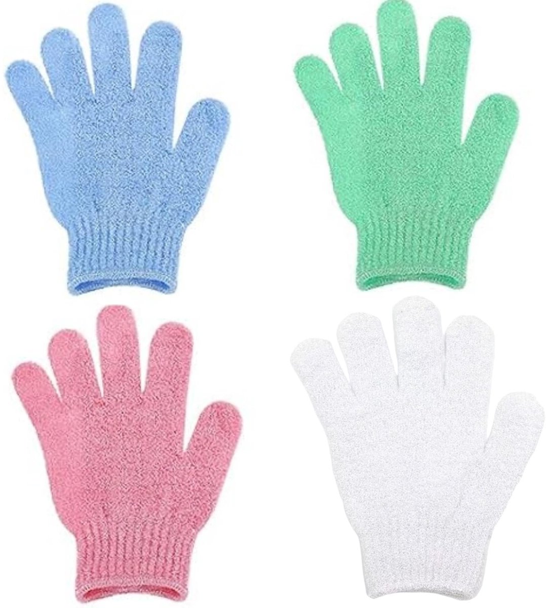 Exfoliating Scrub Gloves - 4 stuks voor Peeling en Massage in Douche of Bad