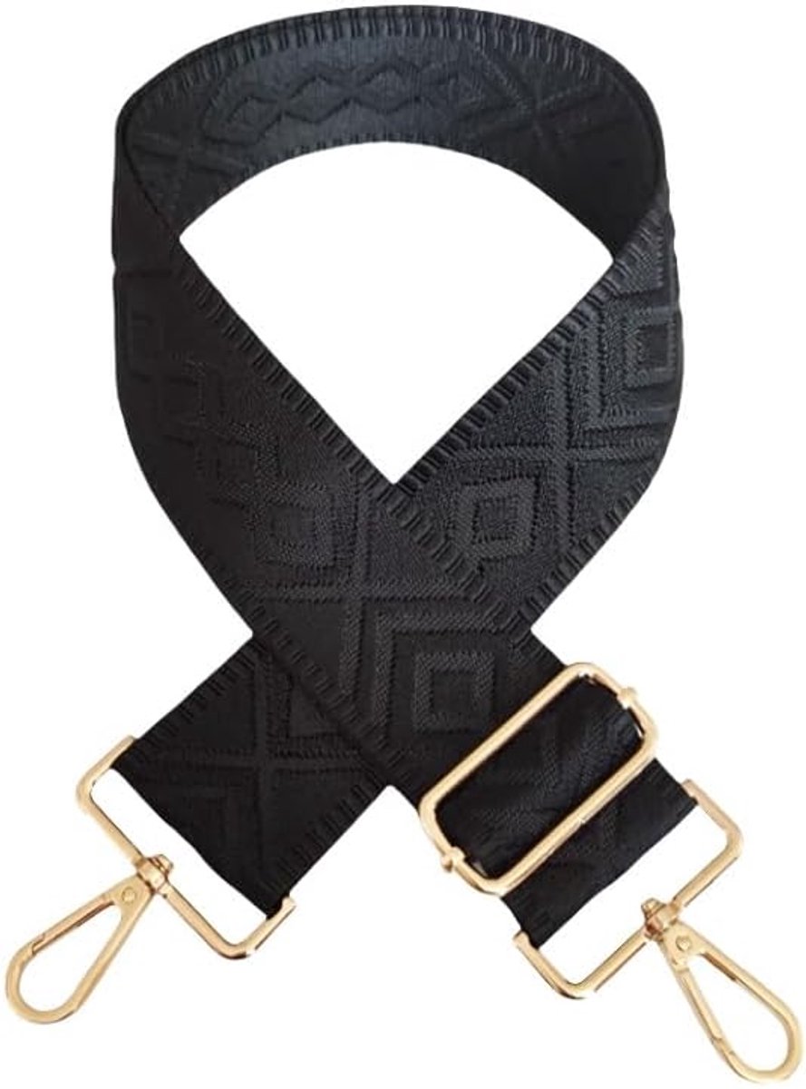 Tasriemen - Verstelbare Schouderriem - 72-130 cm - 5 cm Breed Nylon met Robuuste Hardware - Voor Handtassen en DIY Accessoires - Zwart