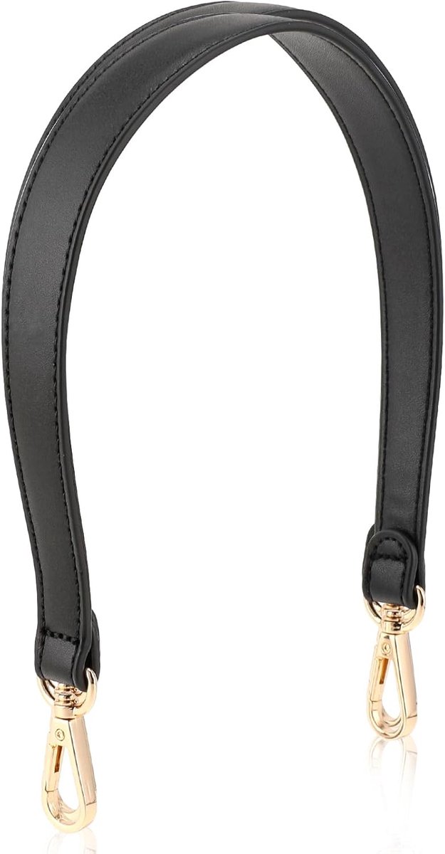Dames Tasriemen - Schouderriem Zwart - 1 Stuk 48,5 cm - Verstelbare PU Lederen Band met Karabijnhaken - Voor Portemonnees en Handtassen - Klassiek Zwart Design