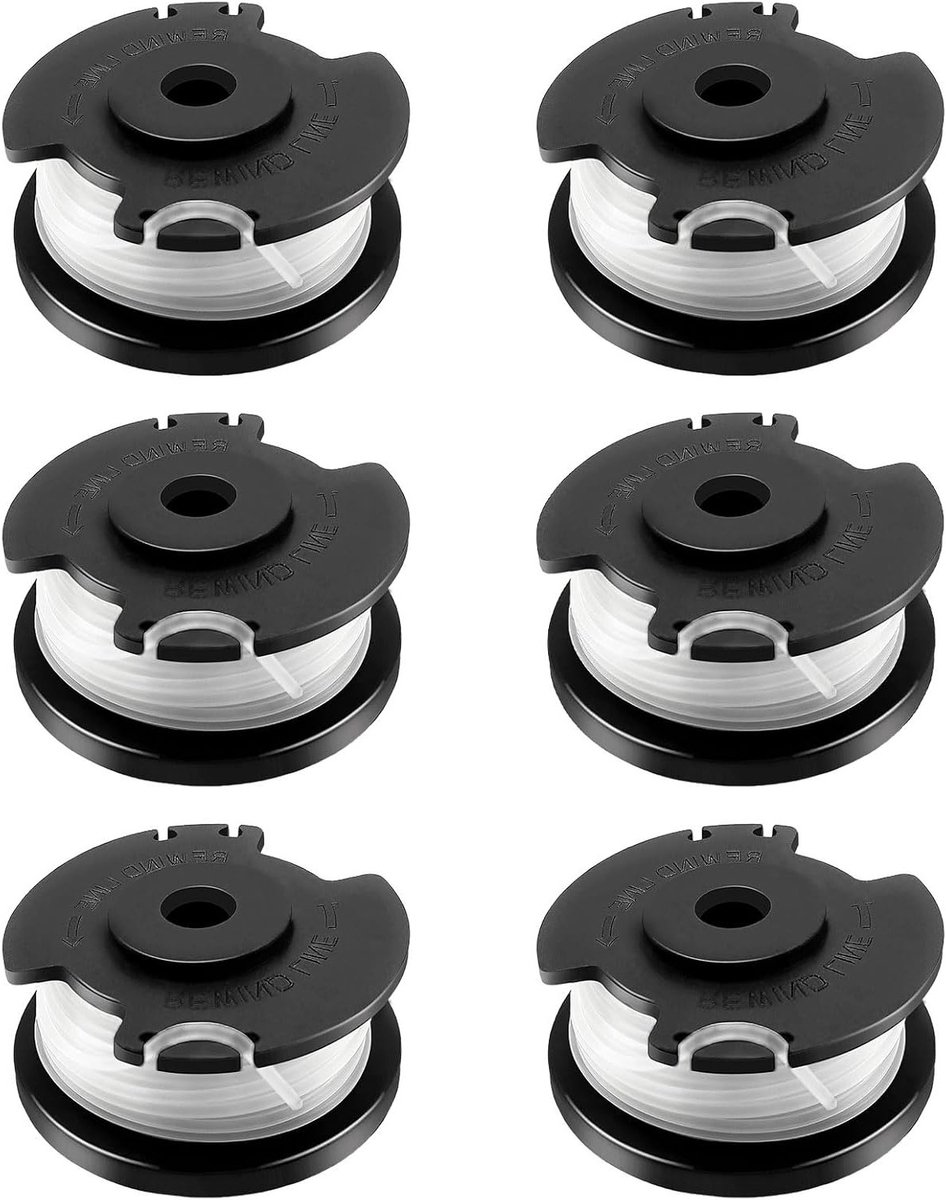 Trimmer Spoel en Lijn Geschikt voor TLE-03, 6 Stuks Ø 1.6 mm, 4.9 m Lengte, Voor GE-CT 18/28 Li en GE-CT 18/28 Li TC, Tuinaccessoires en Vervangingsonderdelen