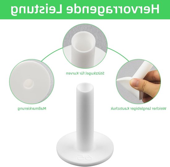 Set van 6 duurzame siliconen golf tees - Witte afschakelbare tees voor binnen en buiten - Winterbestendig voor golf simulators en driving range - Beschikbaar in 3 maten (5,8 cm, 6,5 cm, 7,5 cm) - Ideaal voor golfers van alle niveaus — afbeelding 3