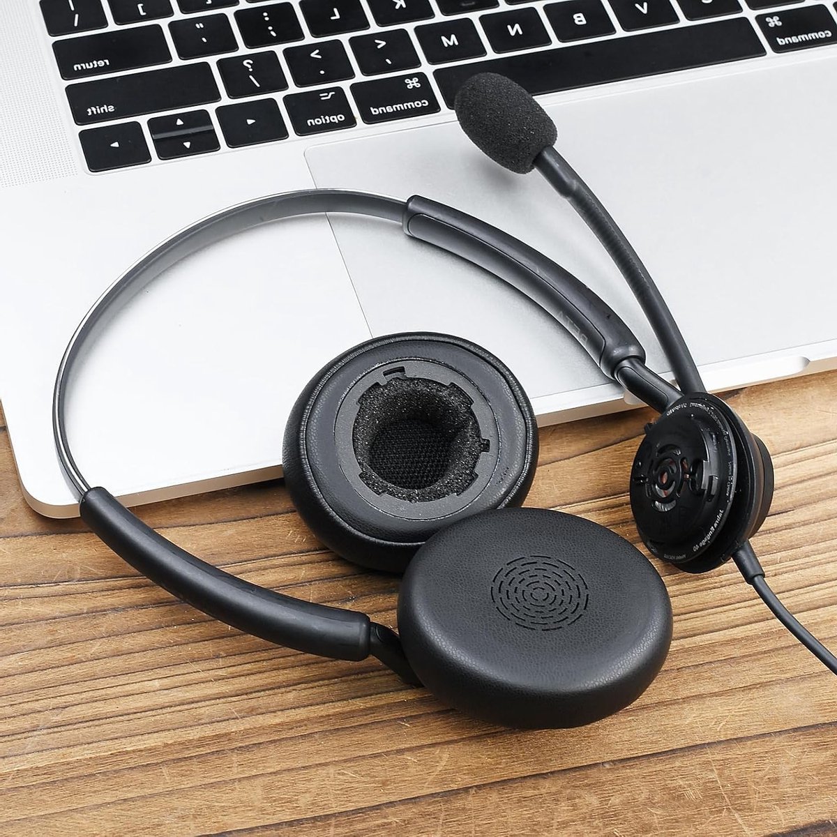 Hoogwaardige Oorkussens en Microfoon Schuim Vervanging voor Jabra Engage 50 II en Engage 40 Bedrade Headset - Comfort, Geluidisolatie en Duurzaam Leer