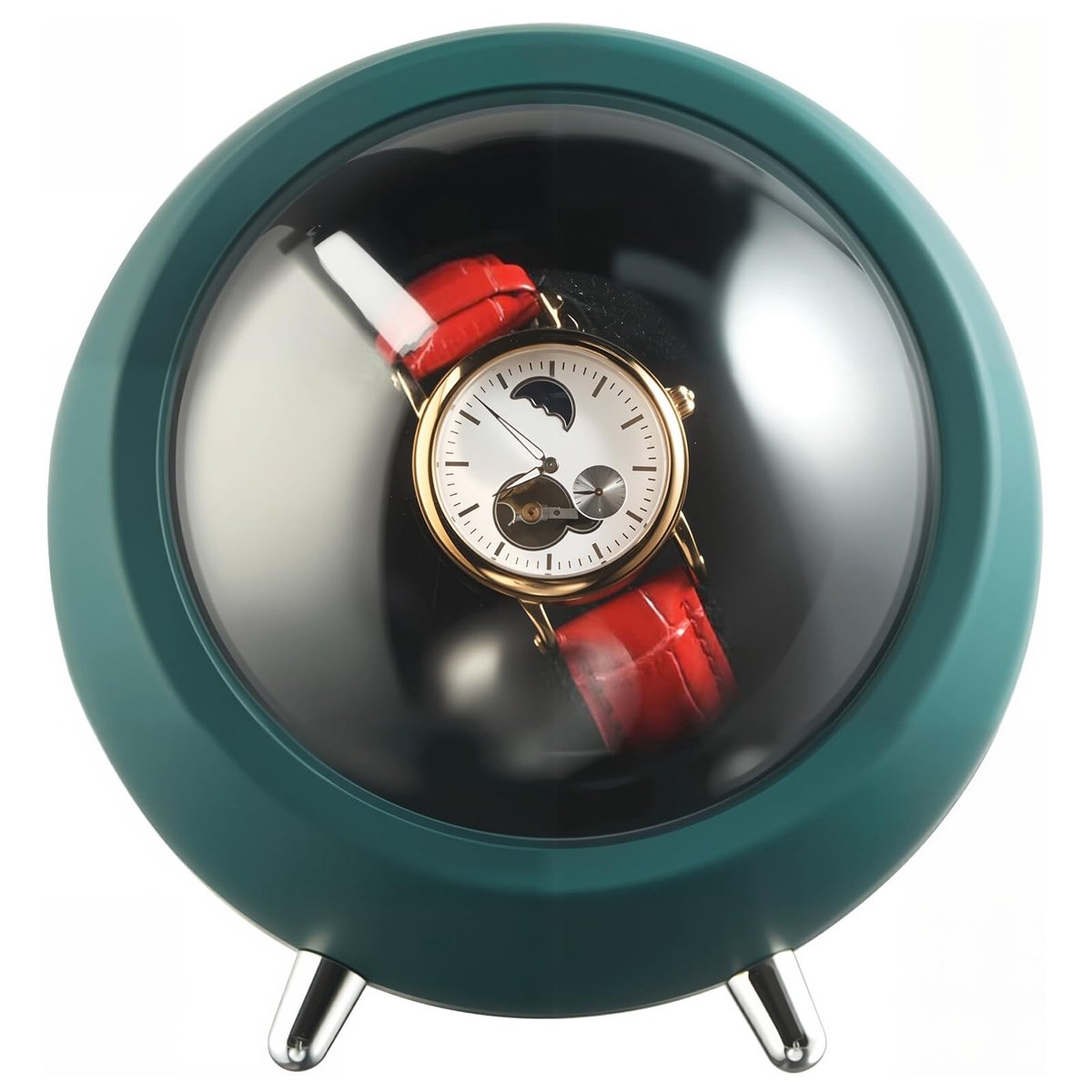 MTTProducts - Watch Winder - Automatische Horloge Winder - Luxe Design - Groen - Voor Automatische Horloges - Geschikt voor Mannen en Vrouwen - 1 Uhr