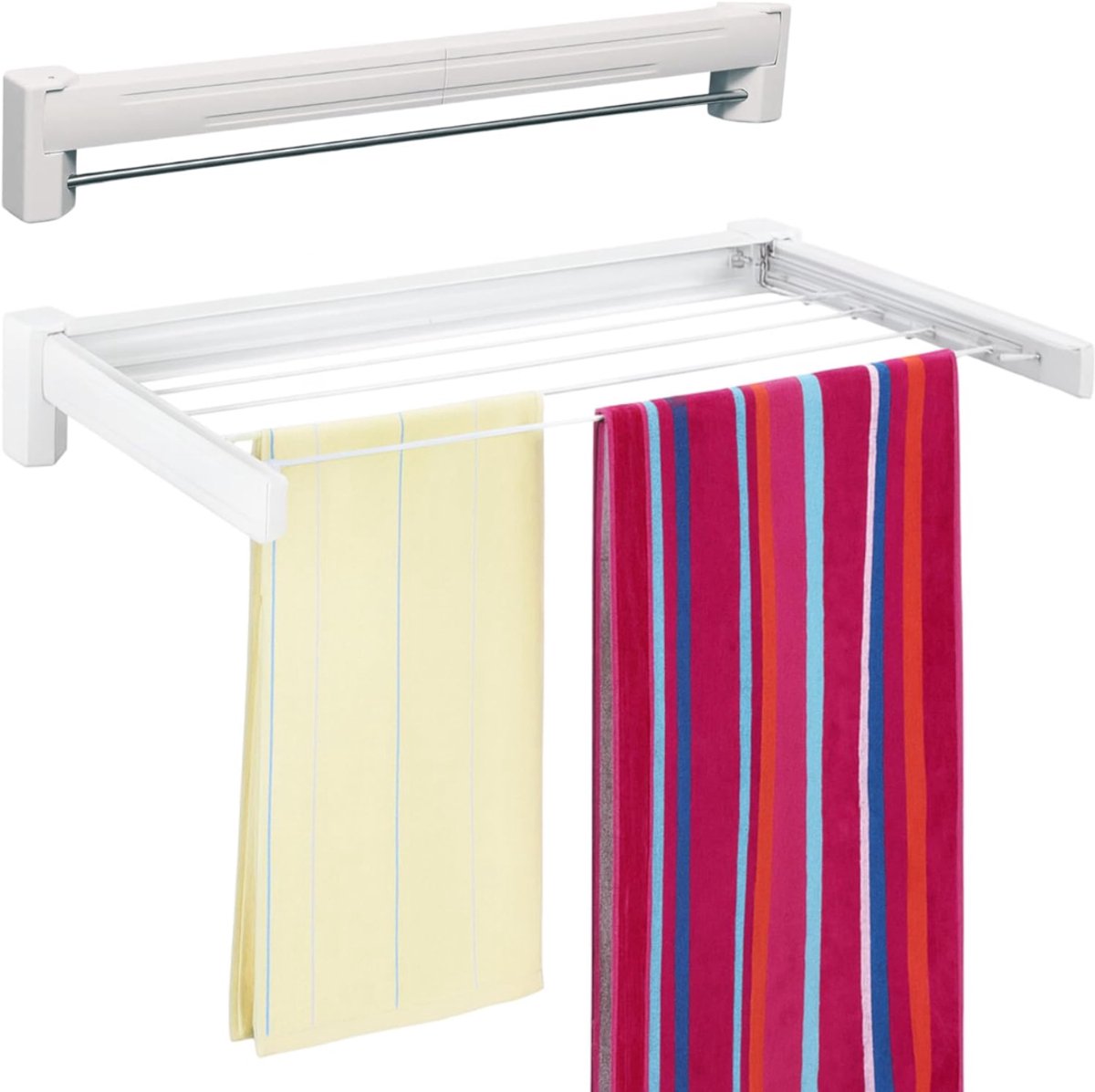 RUX® Wanddroogrek Inklapbaar - Wanddroogrek - Wit - 37cm x 70cm x 11cm