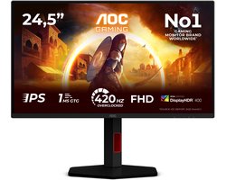 AOC G4 25G4KUR computer monitor 62,2 cm (24.5") 1920 x 1080 Pixels Full HD LED Zwart, Rood