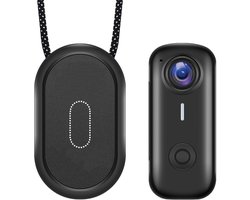 Compacte magnetische actiecamera, 2K video, 120° groothoek, wifi voor fietsen, sport, avontuurlijke momenten, opname (zwart)