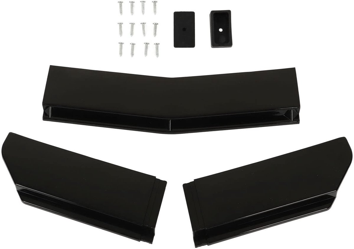 Allecto - Voorbumper Diffuser - Canard Protector - Duurzaam en eenvoudig te installeren - Glanzend zwart - Anti-collision kit - Geschikt voor modif...
