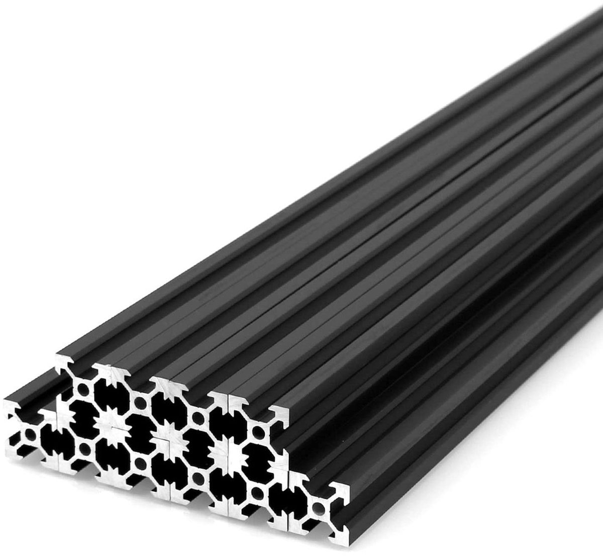 Allecto - Aluminium extrusie - 3D-printeraccessoires - 300 mm - Zwart - V-sleuf - Ideaal voor lasergraveermachine - 10 stuks