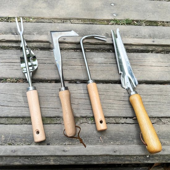 Onkruidtrekker gereedschap, set van 4 tuingereedschappen, geschikt voor tuin, terras, bloembedden en trottoirs van Merkloos	 — afbeelding 2