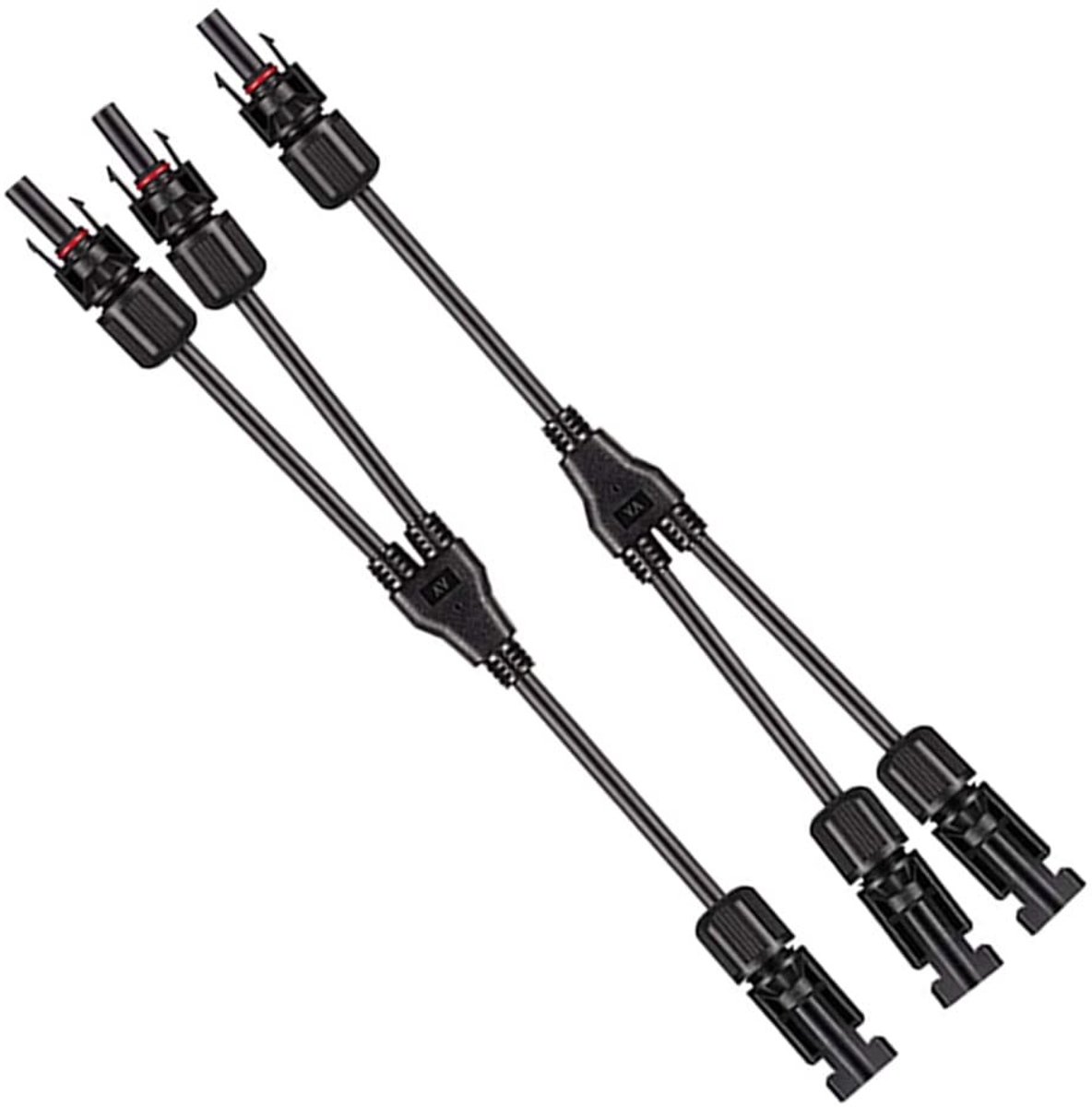 Allecto - Zonnepaneel Kabel Connector - Y Aftakconnector - Verzilverd Koper - Zwart - Fotovoltaïsche Connector - Geschikt voor Zonnepanelen - Zwart