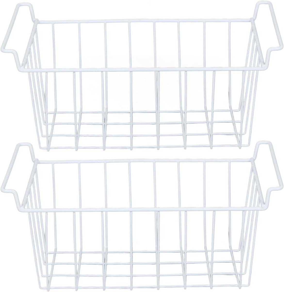 Vriezer Organisator Bakken - Opbergmanden Koelkast - Keuken Organiseren - Roestvrij Stevig Staal - 47.5x24.5x20cm - Rood