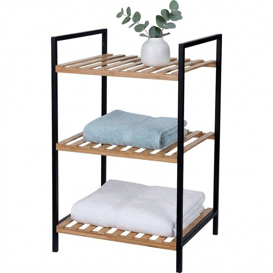 DanDiBo Staand rek zwart smal metaal met 5 niveaus 170x50x35 cm