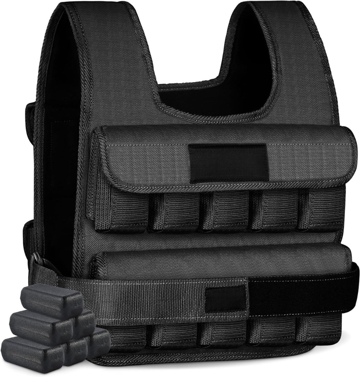 REN® Gewichtsvest - Gewichtsvesten - Zwart - 50cm x 40cm x 7cm