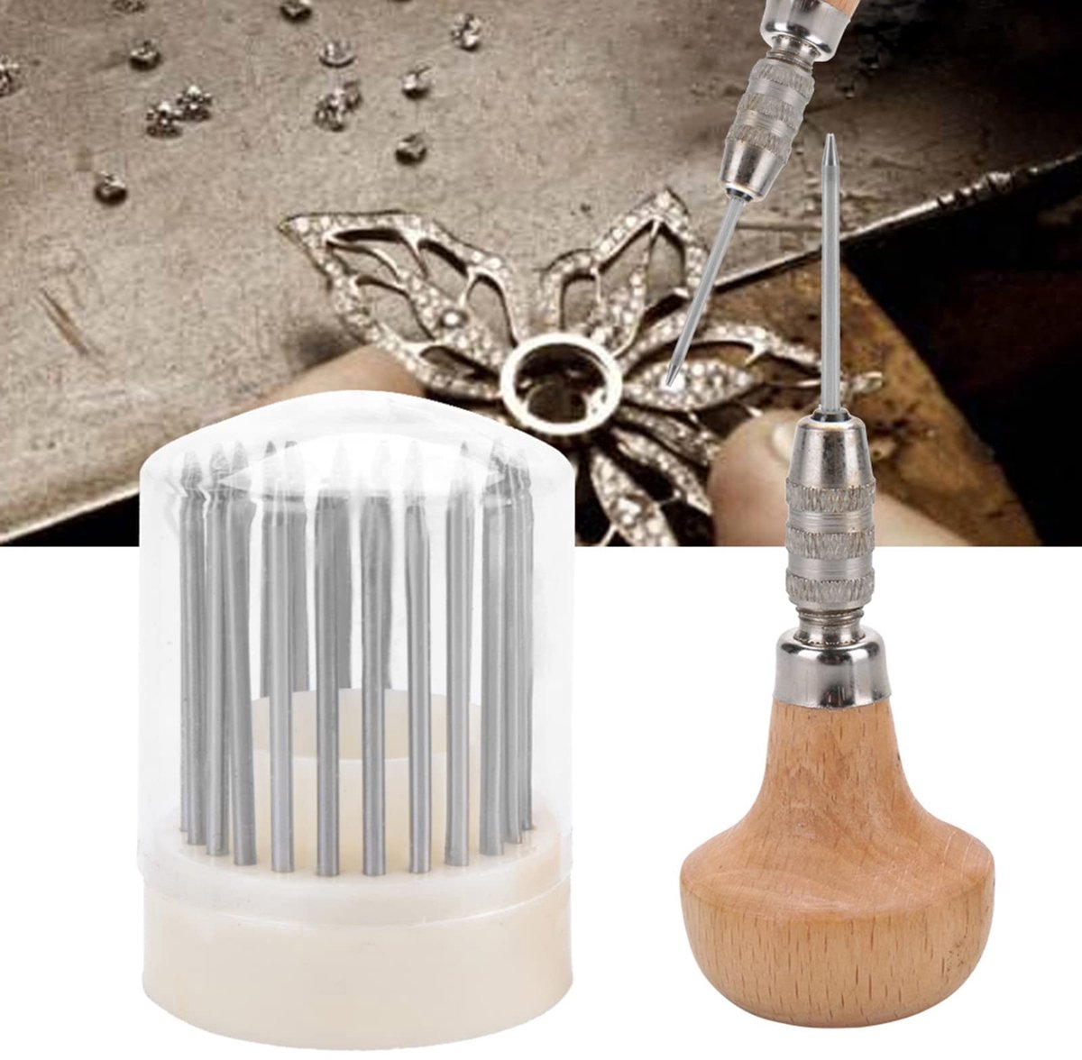Allecto - Gereedschapsset voor Kralen met Diamantinstelgereedschap en Graveertools