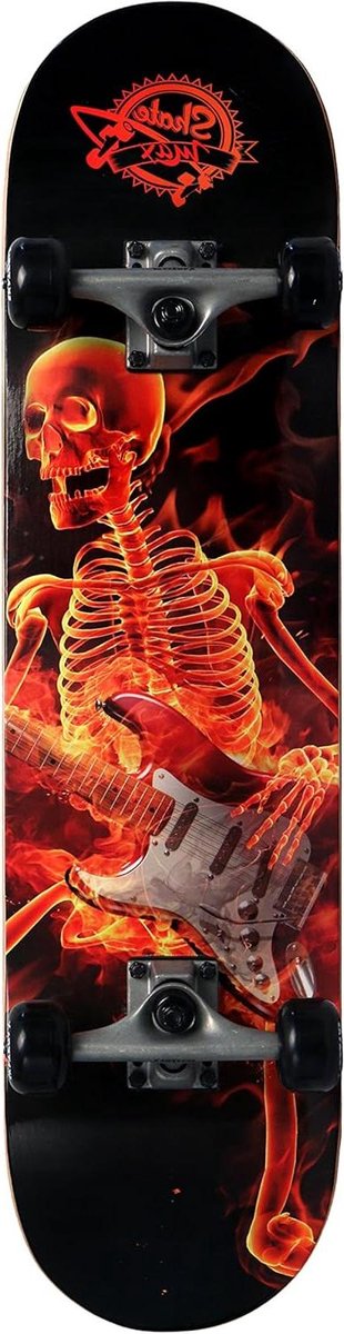 Skateboard Senior Outdoor Board Skaters Plein 9 Lagen Esdoorn 77.5 x 19 cm Skull Music